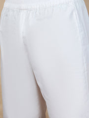 White Cotton Kurta Pajama Set for Men