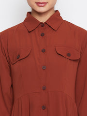 Abaya Dress for Women with Black Georgette Hijab