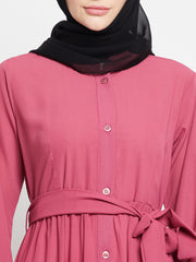 Abaya/Burqa for Women with Belt and Black Hijab