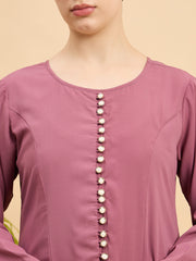 Pink Solid Modest Abaya Burqa for Women with Matching Hijab
