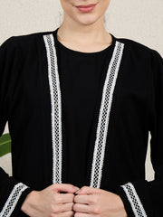 2 Piece Shrug Set Abaya with Black Scarf