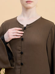 Front Open Modest Oat Abaya Burqa with Matching Hijab