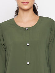 Frill Abaya with Black Georgette Hijab