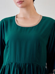 Kefiyyeh Embroidered Abaya/Burqa with Black Georgette Hijab