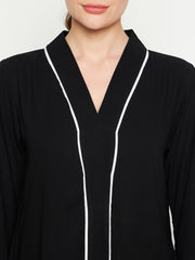 Embroidery Design Abaya with Black Georgette Hijab