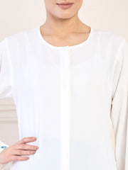 White handwork Abaya with Matching Georgette Hijab