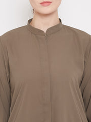 Front Open Oat Abaya Burqa With Black Hijab