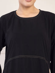 A-line Black Abaya Burqa for Women with Black Georgette Hijab