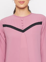 Women Lace Design with Black Georgette Hijab