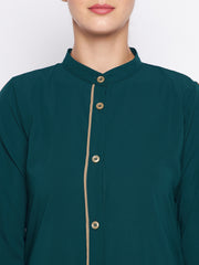 Embroidery Work Front Open Abaya with Black Georgette Scarf