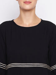 Black A-Line Abaya Burqa for Women with Black Georgette Hijab