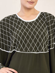 Handwork Kaftan Abaya with White Georgette Hijab