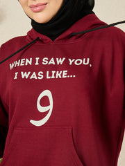 Wow Modest Winter Wear – Maroon Fleece Hoodie for Women