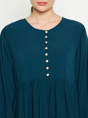 Women Frilled Abaya/Burqa With Black Hijab