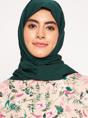 Bottle Green Crepe Hijab Stole for Women