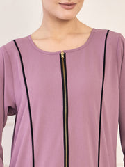 Zip-Closure Abaya/Burqa with Black Georgette Hijab