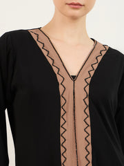 Handwork Burqa Abaya with Black Georgette Hijab