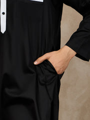 Black Arabic Cotton Thobe for Men