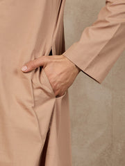 Beige Cotton Arabic Thobe For Men