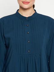 Women A-Line Abaya with Black Georgette Hijab