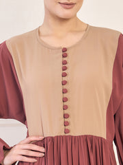 Abaya/Burqa with White Georgette Hijab