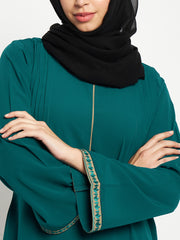 Embroidery Abaya/Burqa with Black Georgette Scarf