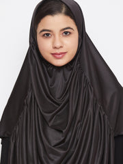 Women Black Lycra Khimar Hijab
