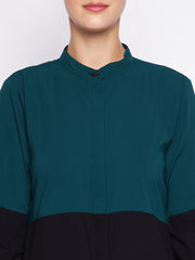 Front Open Abaya with Black Georgette Hijab for Women