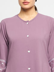 Front Open Kefiyyeh Embroidery Abaya with Black Hijab