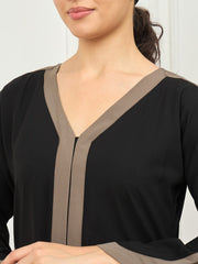 Black Aline Abaya/Burqa with Black Georgette Hijab