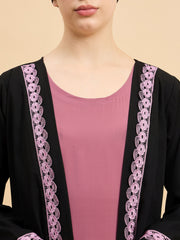 Modest Lace Abaya Burqa with Matching Hijab for Women