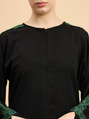 Modest Lace Abaya Burqa with Black Georgette Hijab