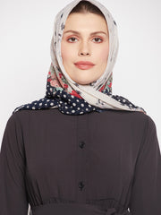 Frilled Abaya/Burqa For Women With Belt and Black Hijab