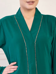 Green Handwork Luxury Abaya with Matching Hijab