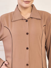 Front Open Abaya/Burqa for Women with Black Georgette Hijab