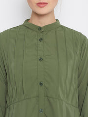 Jade Green Abaya Dress with Black Georgette Hijab