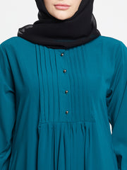 Bottle Green Abaya Burqa for Women with Black Georgette Hijab