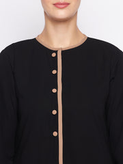 Black Color Abaya for women with Black Georgette Scarf