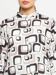 Front Open Abaya for Women with Black Georgette Scarf