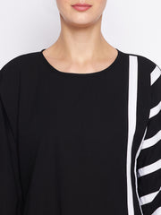 Black Abaya for Women with Black Georgette Hijab