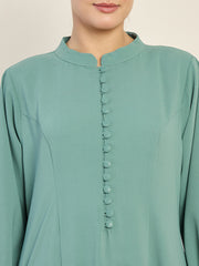 A-line Abaya/Burqa with Black Georgette Hijab