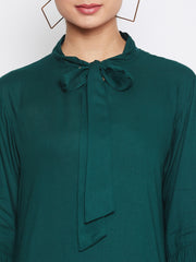 Rayon Tunic for Women with Black Georgette Stole