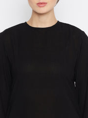 Women Abaya with Black Georgette Hijab