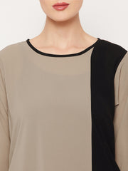 A-Line Abaya Dress with Black Georgette Hijab