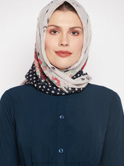 Frilled Teal Abaya/Burqa For Women With Belt and Black Hijab