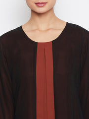 Shrug Attached Abaya for Women with Black Georgette Scarf