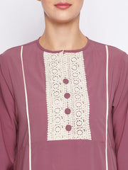 Lace Design Abaya/Burqa with Black Georgette Hijab