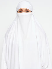 One Piece White Loose Fit Jilbab Abaya for Women