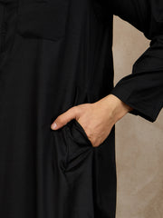 Men's Arabic Black Cotton Thobe/Jubba