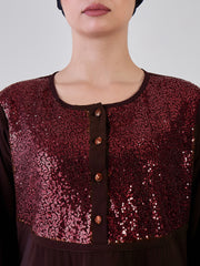 Embroidery Abaya/Burqa with Black Georgette Hijab